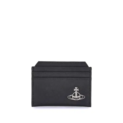 Vivienne Westwood Black Calf Leather Bos Taurus Wallet