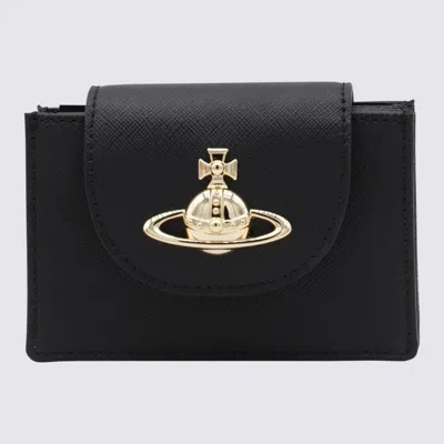 Vivienne Westwood Logo Plaque Wallet In Black 3d Orb
