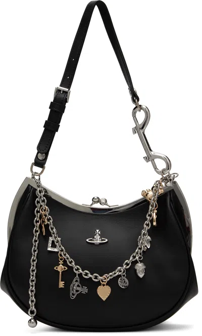 Vivienne Westwood Black Charm Frame Bag In Ss25-n402