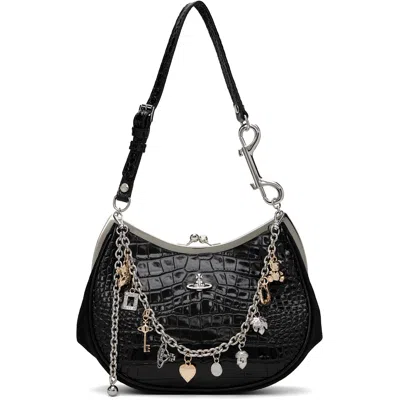 Vivienne Westwood Black Charm Frame Purse In Aw26-n401 Black