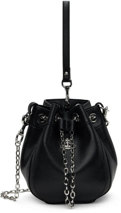Vivienne Westwood Black Chrissy Small Bucket Bag In N403 Black