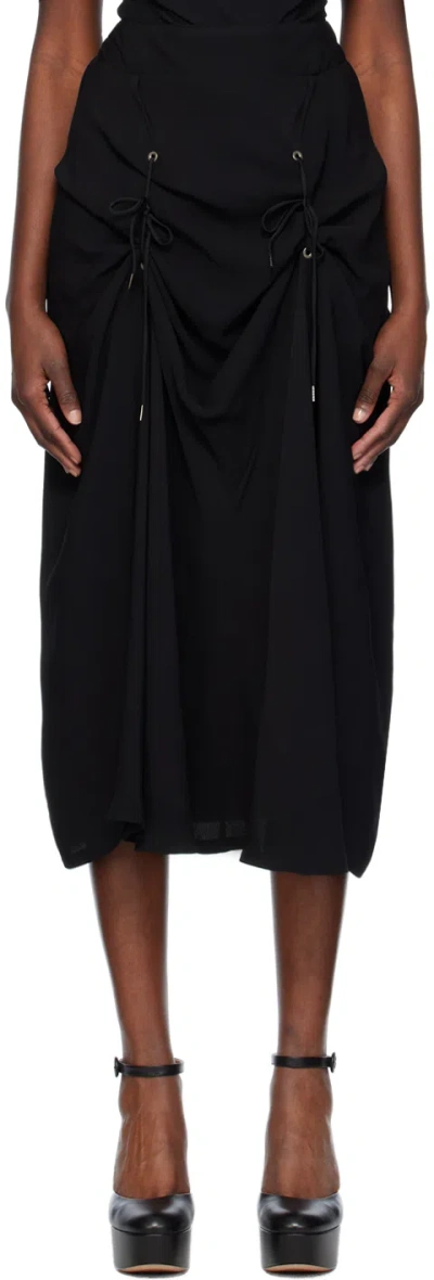 Vivienne Westwood Cj Draped Midi Skirt In N401 Black