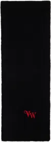 Vivienne Westwood Black Classic Cashmere Scarf In Aw24-n401