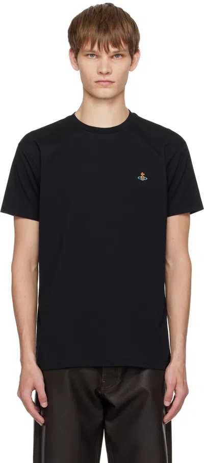 VIVIENNE WESTWOOD BLACK CLASSIC MULTICOLOUR ORB T-SHIRT