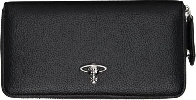 Vivienne Westwood Black Classic Zip Round Wallet