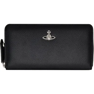 Vivienne Westwood Black Classic Zip Round Wallet