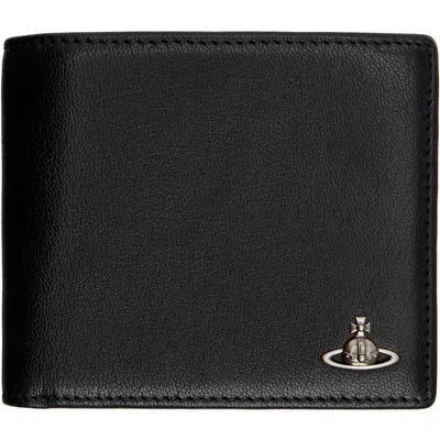 Vivienne Westwood Black Coin Pocket Man Wallet In Pattern