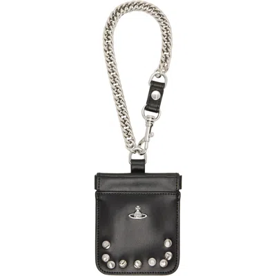 Vivienne Westwood Black Coin Pouch Chain Wallet In Aw26-n402 Black