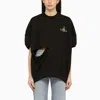 VIVIENNE WESTWOOD BLACK COTTON OVER-SHIRT WITH CUT-OUT