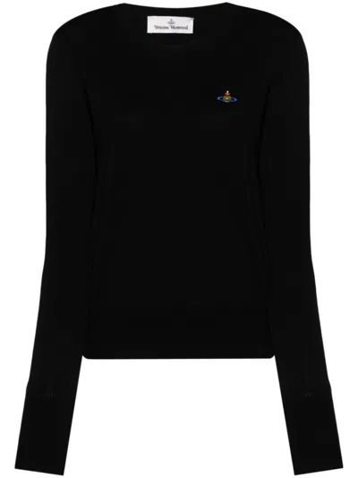 VIVIENNE WESTWOOD BLACK CREWNECK JUMPER