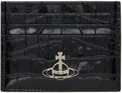 Vivienne Westwood Black Croc-embossed Card Holder In N401 Black