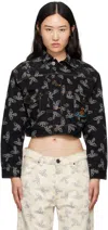 VIVIENNE WESTWOOD BLACK CROPPED MARLENE DENIM JACKET