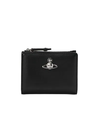 Vivienne Westwood Black Crossgrain Leather Card Holder