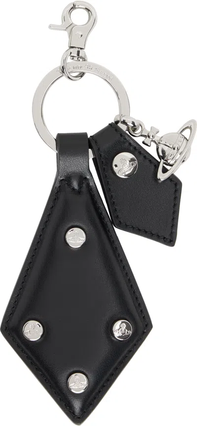 Vivienne Westwood Black Diamond Keyring Keychain In Ss25-n403