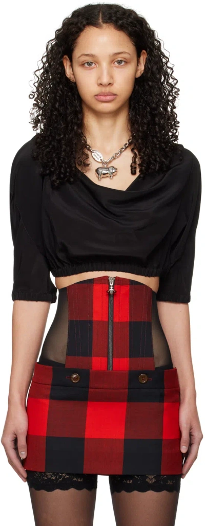 Vivienne Westwood Black Dirndl Blouse In N401 Black