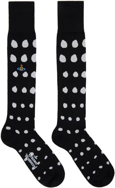 Vivienne Westwood Black Dots High Socks In 233-k0027-n401