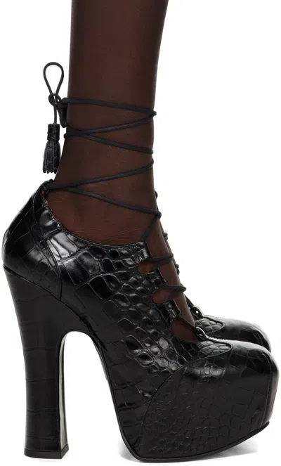 Vivienne Westwood Platform Leather Pumps In N401 Black
