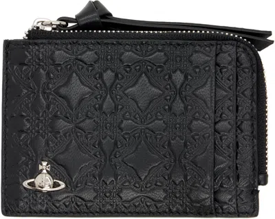 Vivienne Westwood Black Embossed Zip Card Holder