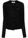 Vivienne Westwood Black Embroidered Cardigan In Black
