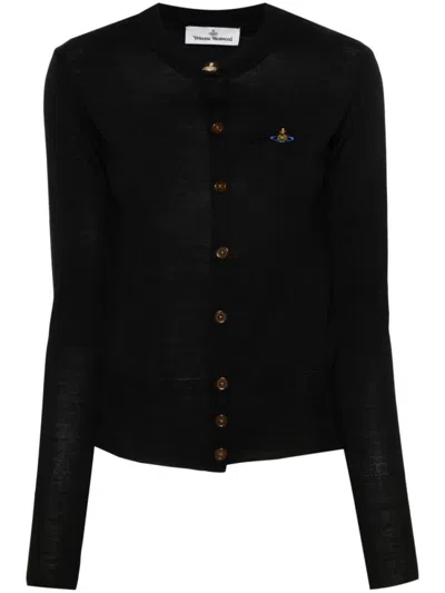 Vivienne Westwood Black Embroidered Cardigan