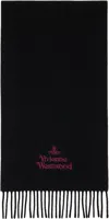 Vivienne Westwood Black Embroidered Scarf In Aw24-n401