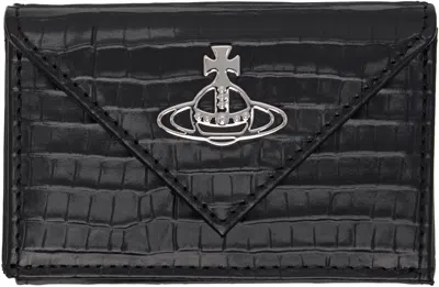 Vivienne Westwood Black Envelope Trifold Wallet