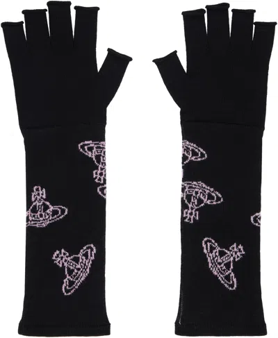 Vivienne Westwood Black Fingerless Long Gloves In N401 Black