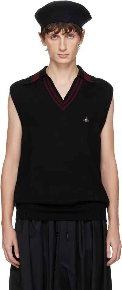 VIVIENNE WESTWOOD BLACK FISHERMAN SWEATER VEST