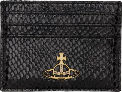 Vivienne Westwood Black Flat Card Holder In Aw24-n203