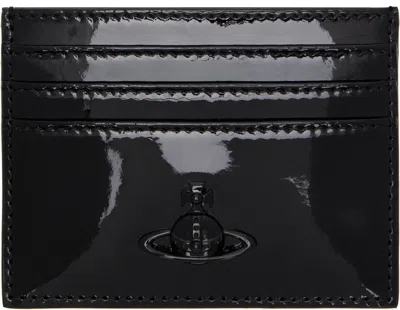Vivienne Westwood Black Flat Card Holder In Aw24-n404