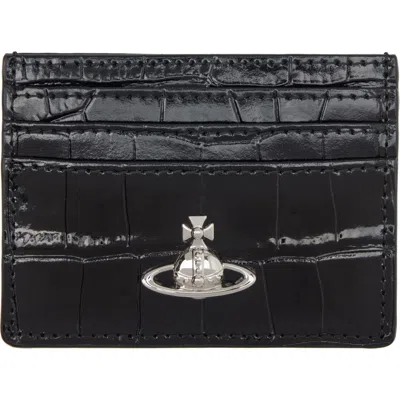 Vivienne Westwood Black Flat Card Holder In N401 Black