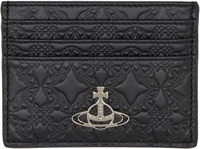 Vivienne Westwood Black Flat Card Holder In Ss25-n403