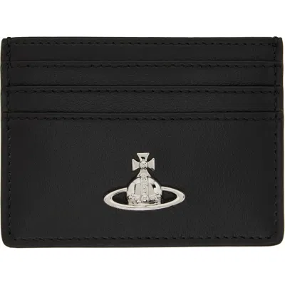 Vivienne Westwood Black Flat Card Holder In Ss26-n401 Black