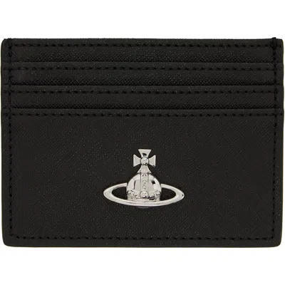 Vivienne Westwood Black Flat Card Holder In Ss26-n401 Black
