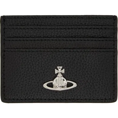 Vivienne Westwood Black Flat Card Holder In Ss26-n403 Black