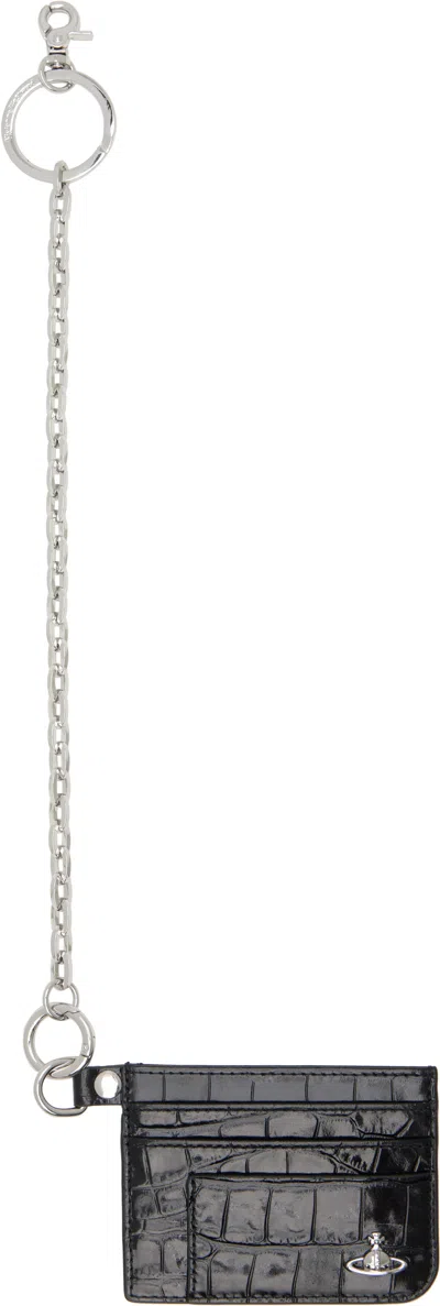 Vivienne Westwood Black Flat Chain Card Holder