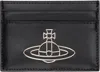Vivienne Westwood Black Flat Silky Leather Card Holder In Aw24-n401
