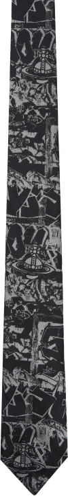 Vivienne Westwood Black Graffiti Tie In Aw24-n401