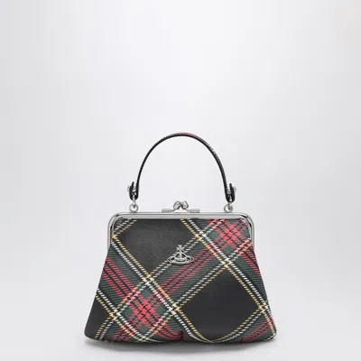 Vivienne Westwood Black Granny Bag With Tartan Pattern