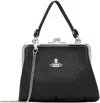 Vivienne Westwood Grained Texture Granny Frame Purse In N401 Black