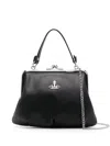 Vivienne Westwood Granny Frame Faux Leather Top Handle Bag In Black