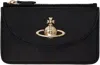 Vivienne Westwood Black Half Moon Card Holder In Ss25-n402
