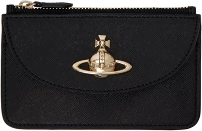 Vivienne Westwood Black Half Moon Card Holder In Ss25-n402