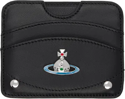 Vivienne Westwood Black Half Moon Flat Card Holder