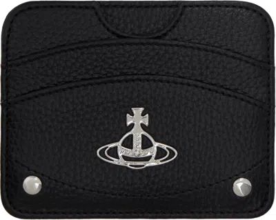 Vivienne Westwood Black Half Moon Flat Card Holder In Aw24-n403