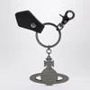 Vivienne Westwood Black Hammered Metal Orb Keychain In Metallic