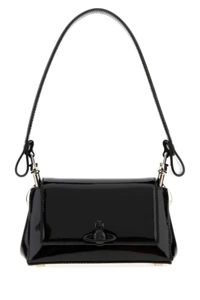 VIVIENNE WESTWOOD BLACK HAZEL SMALL SHOULDER BAG