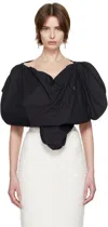 Vivienne Westwood Heart Top In Regenerative Poplin In N401 Black