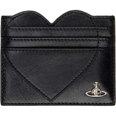 Vivienne Westwood Black Heart Card Holder In Purple