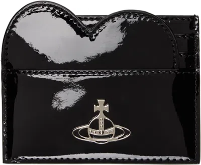 Vivienne Westwood Black Heart Card Holder In Aw24-n403